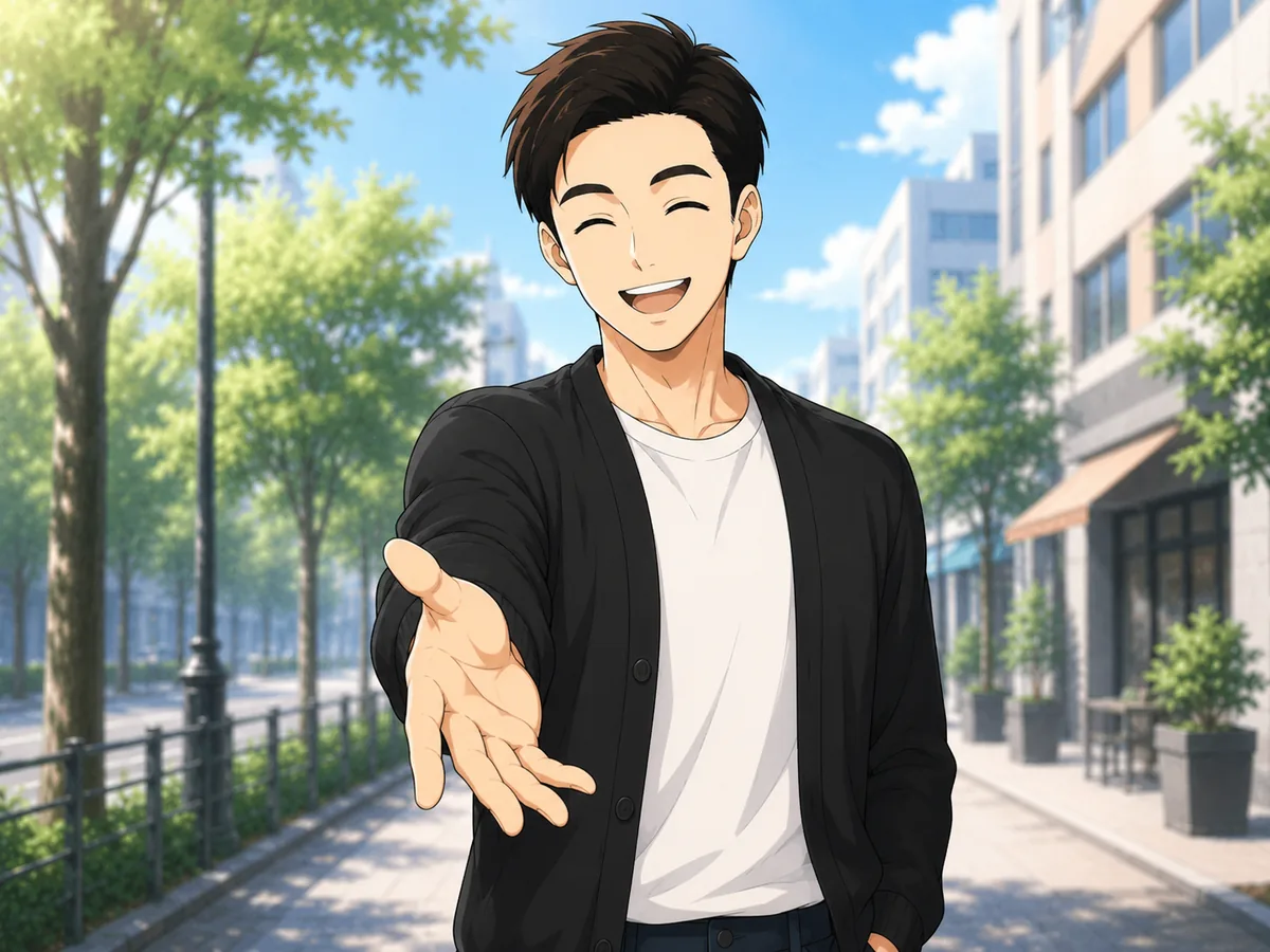 公式LINE相談へ案内するまさのイラスト